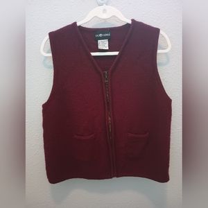 Vintage Sag Harbor Maroon Wool Vest